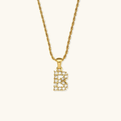 Maeve Letter Initial Diamante Collar
