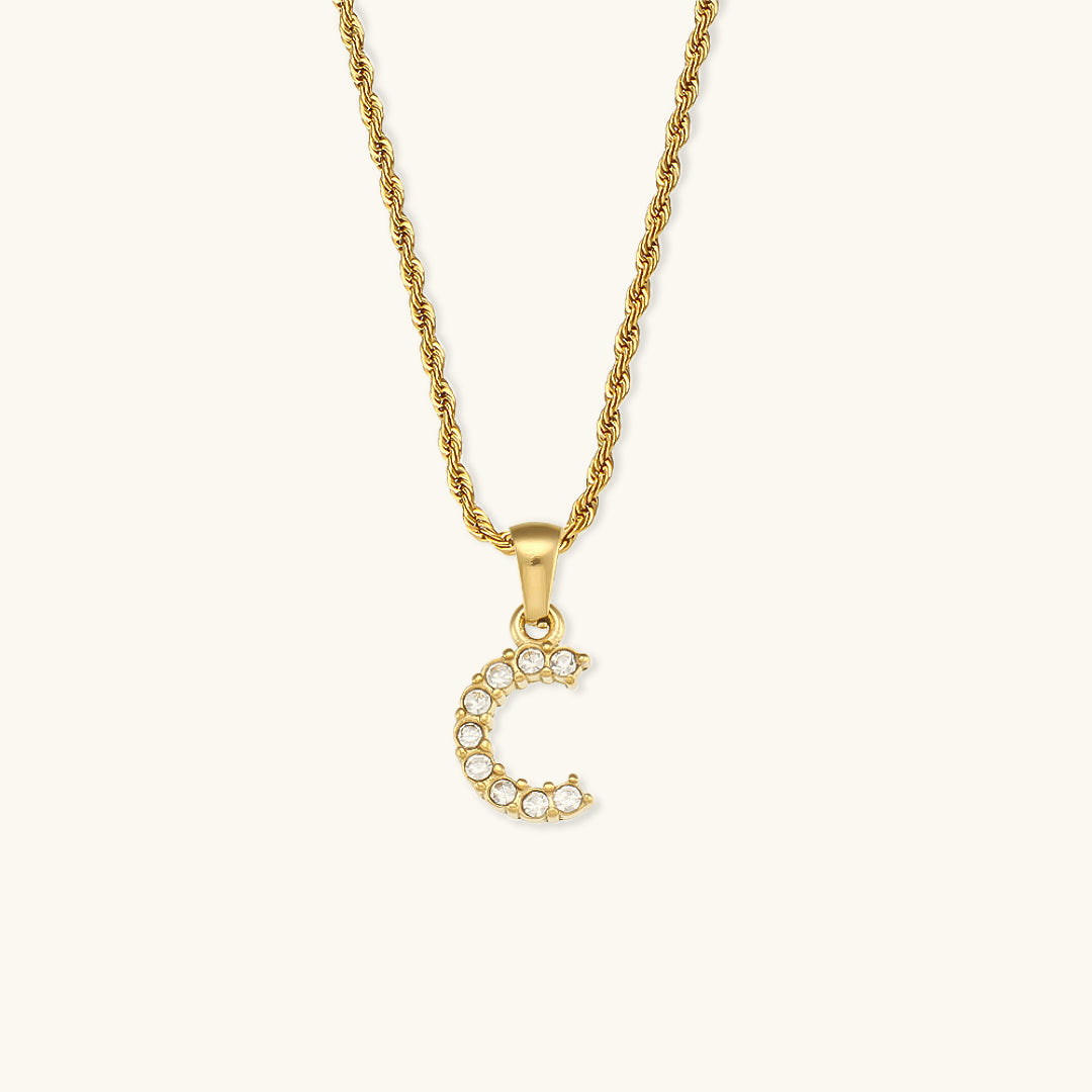 Maeve Letter Initial Diamante Collar