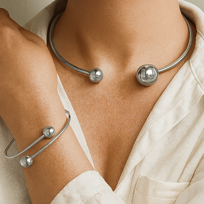 Minimalist Glow Collar & Cuff Set de Pulseras | Oro