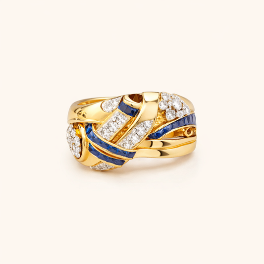 Oro Vintage Zirconia Anillo