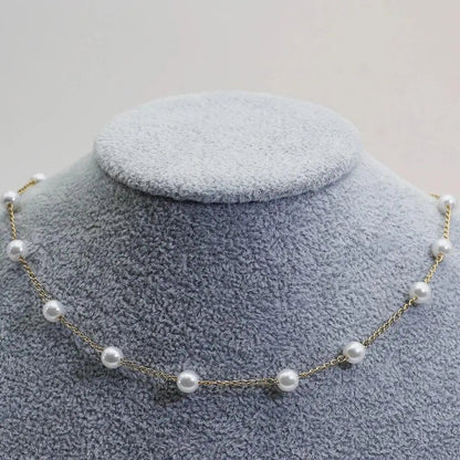 Oro Spaced Perla Chain Collar