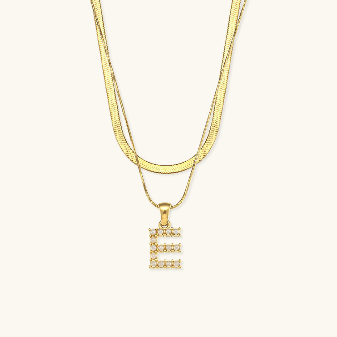 Fiona Layered Oro Initial Letter Collar