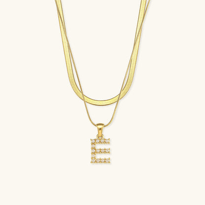 Fiona Layered Oro Initial Letter Collar