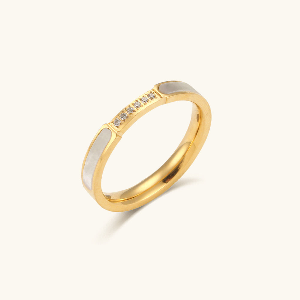 Gabrielle Diamante Simulant Oro Anillo