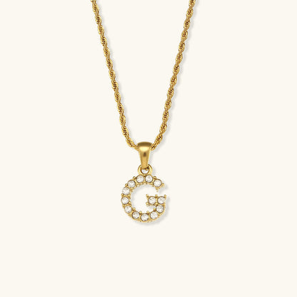 Maeve Letter Initial Diamante Collar