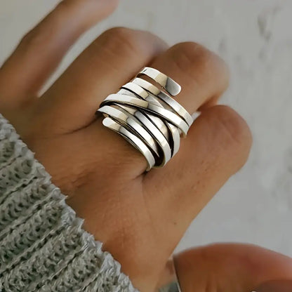Plata Multi Band Wrap Anillo