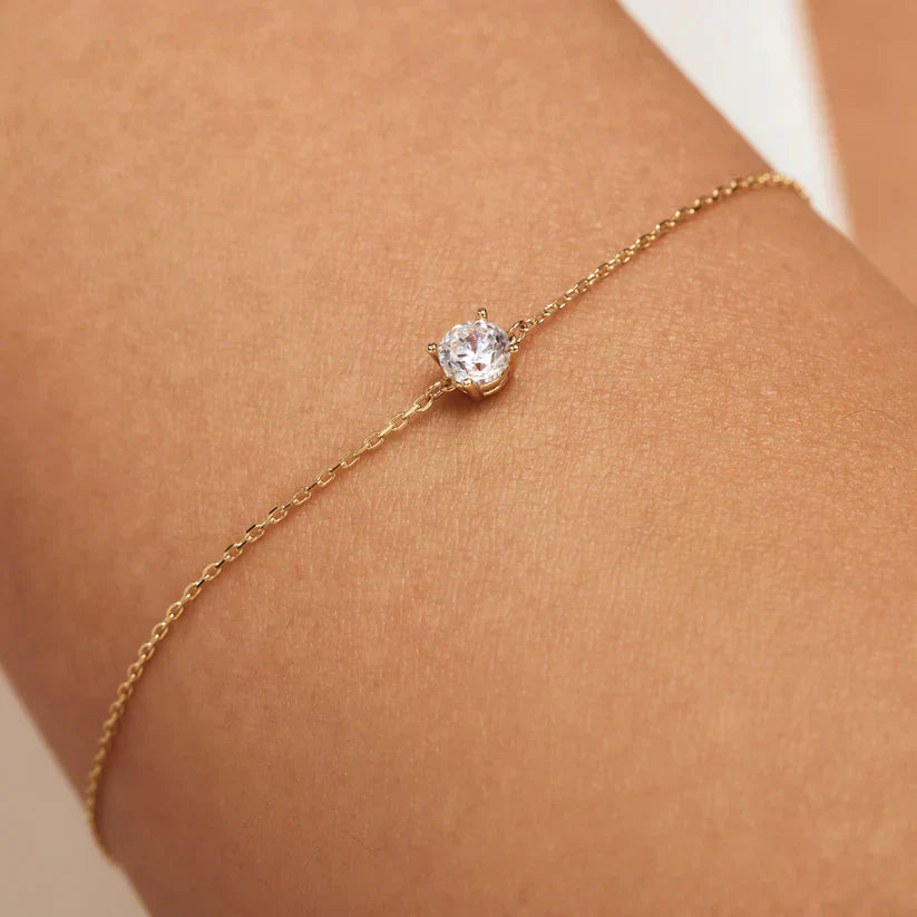 Cléa Moissanite Piedra Pulsera | Oro