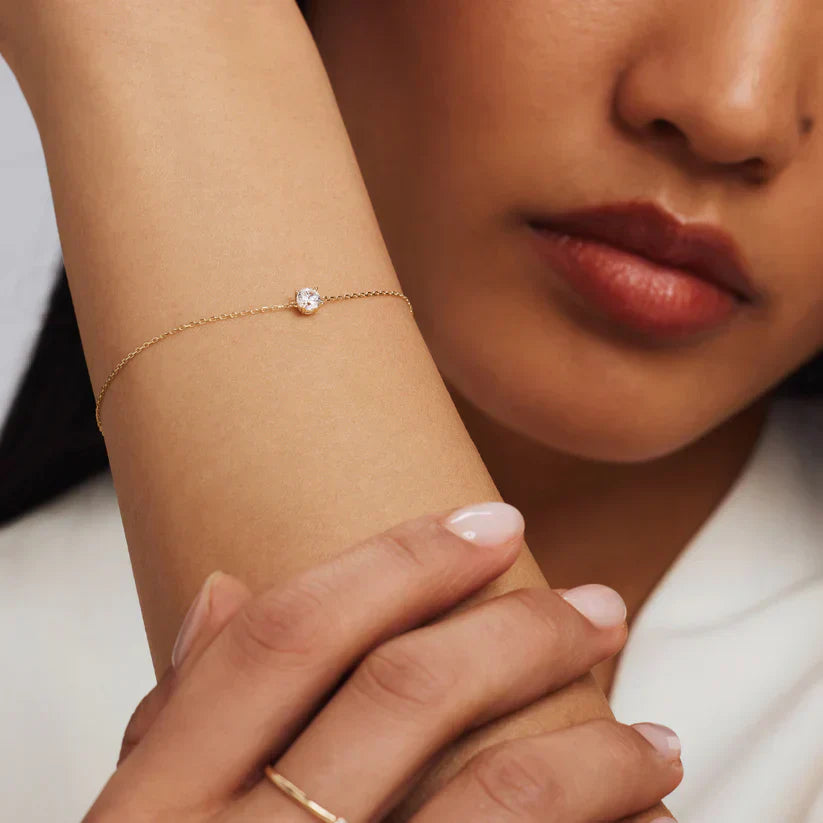 Cléa Moissanite Piedra Pulsera | Oro