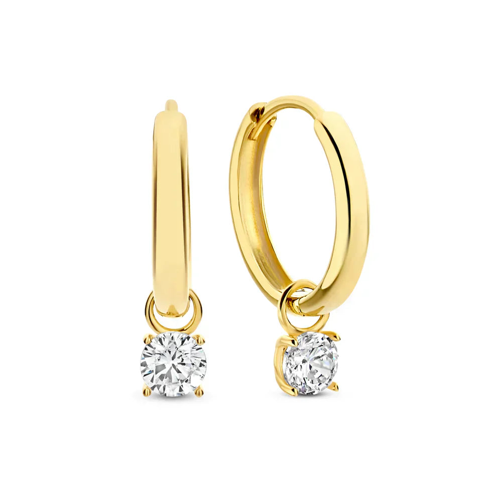Larmes de Lune Piedra Aretes de Aro | Oro