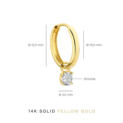 Larmes de Lune Piedra Aretes de Aro | Oro