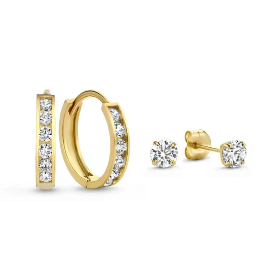 Dara Brillane Piedra Aretes Set | Oro