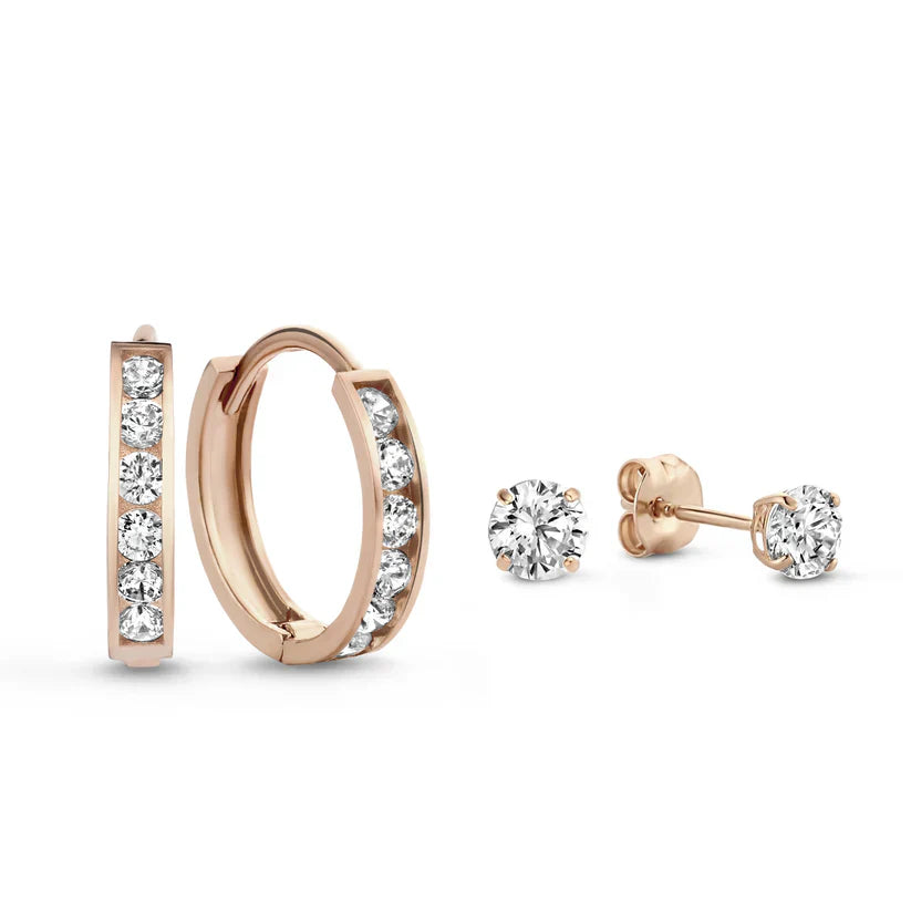 Dara Brillane Piedra Aretes Set | Oro