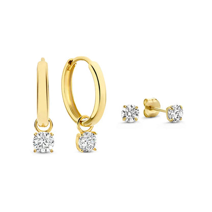 Larmes de Lune Piedra Aretes Set | Oro