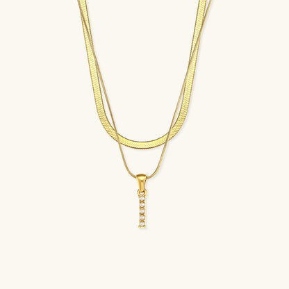 Fiona Layered Oro Initial Letter Collar