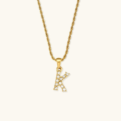 Maeve Letter Initial Diamante Collar