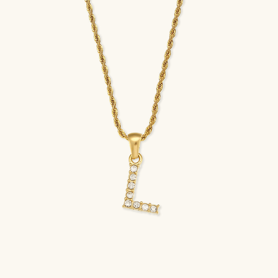 Maeve Letter Initial Diamante Collar