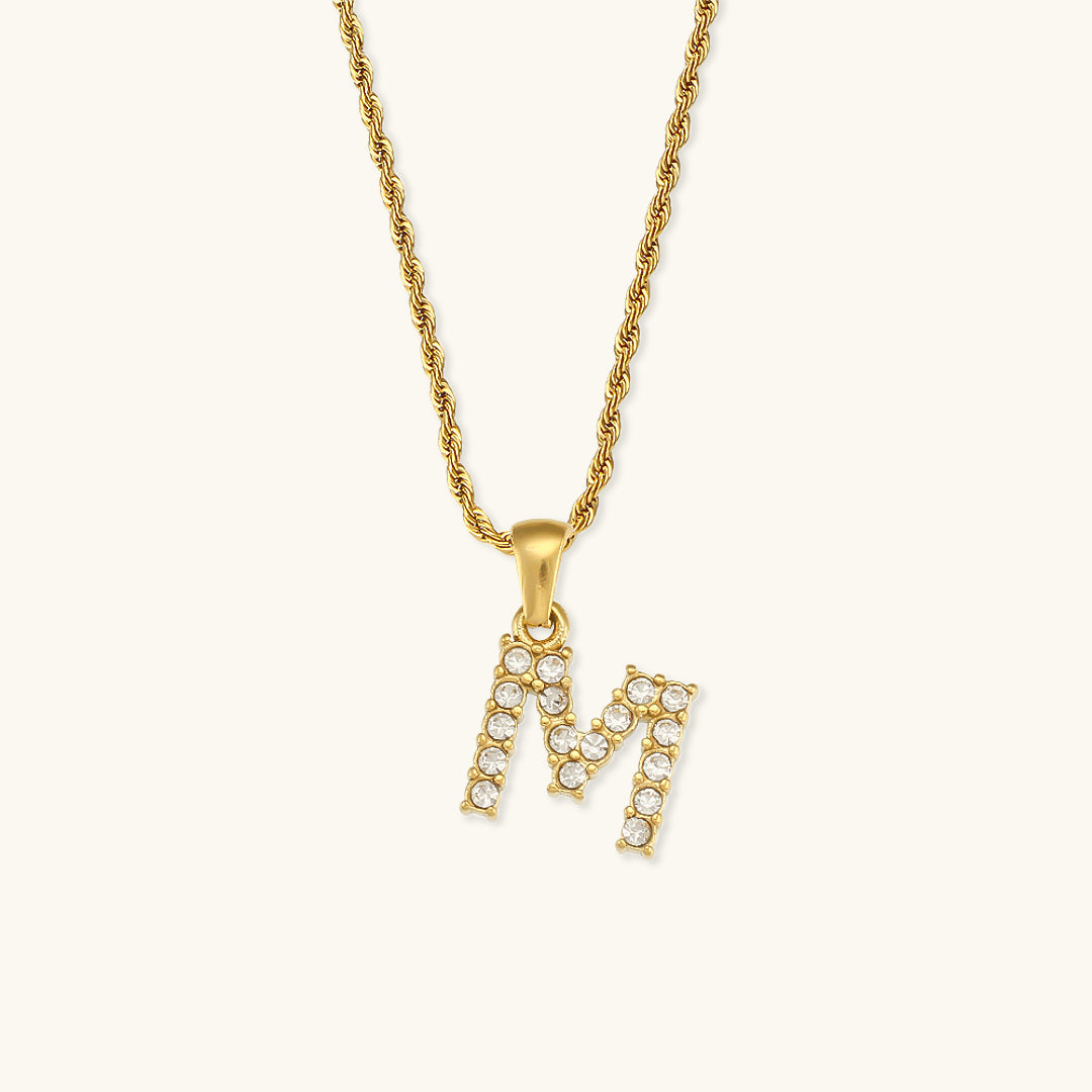 Maeve Letter Initial Diamante Collar
