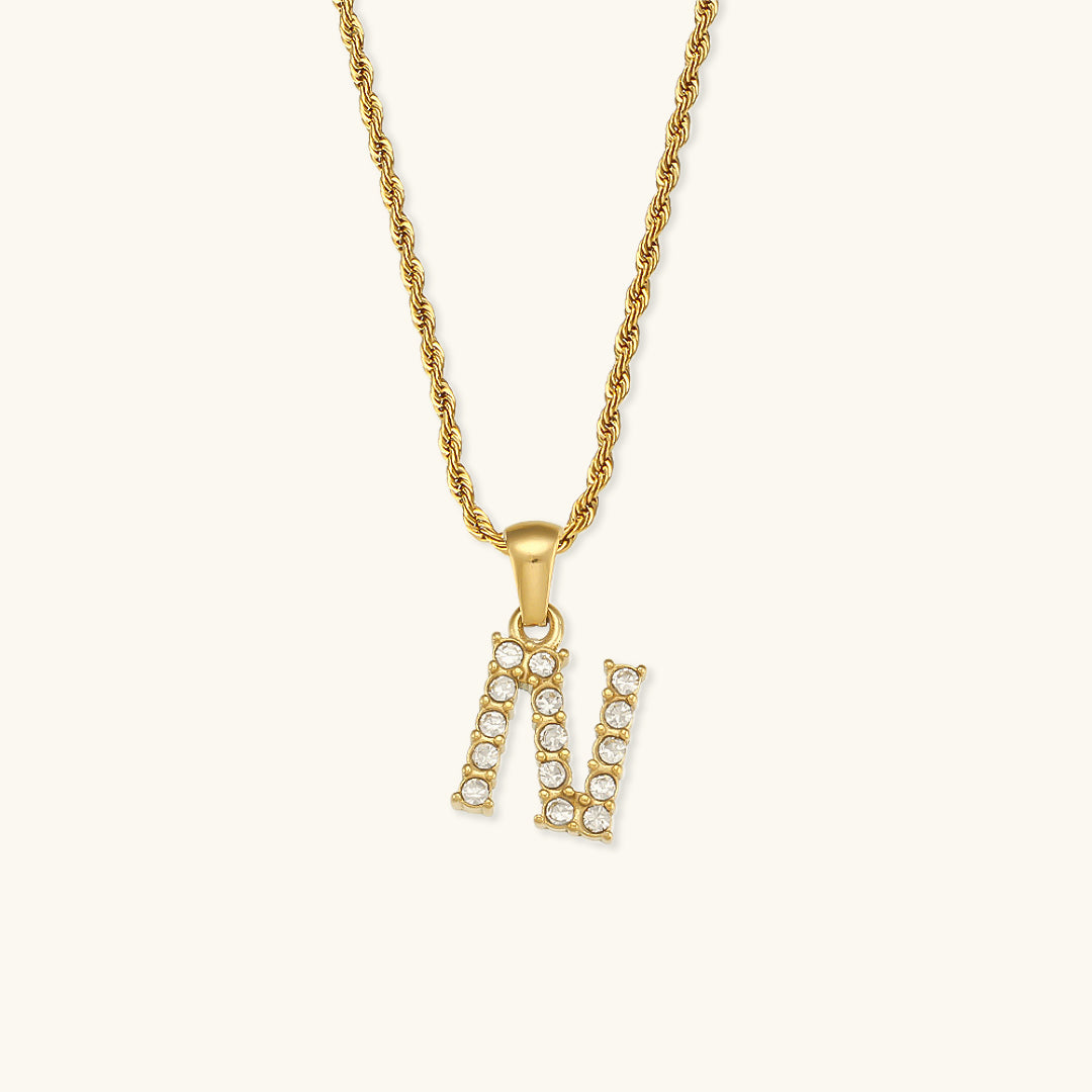 Maeve Letter Initial Diamante Collar