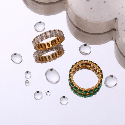 Antoinette Diamante Simulant Oro Anillo