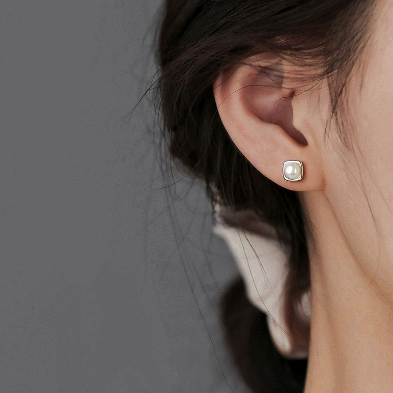 Elegant Freshwater Perla Aretes Colgantes