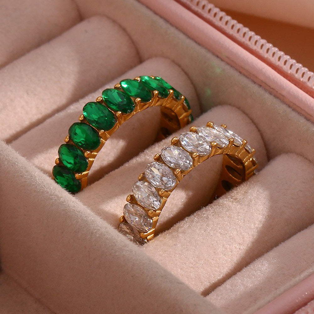 Antoinette Diamante Simulant Oro Anillo