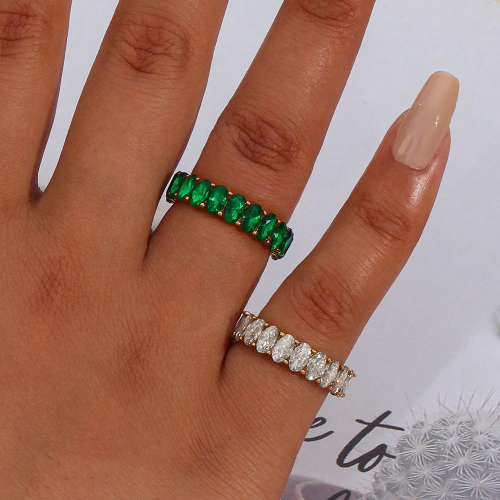Antoinette Diamante Simulant Oro Anillo