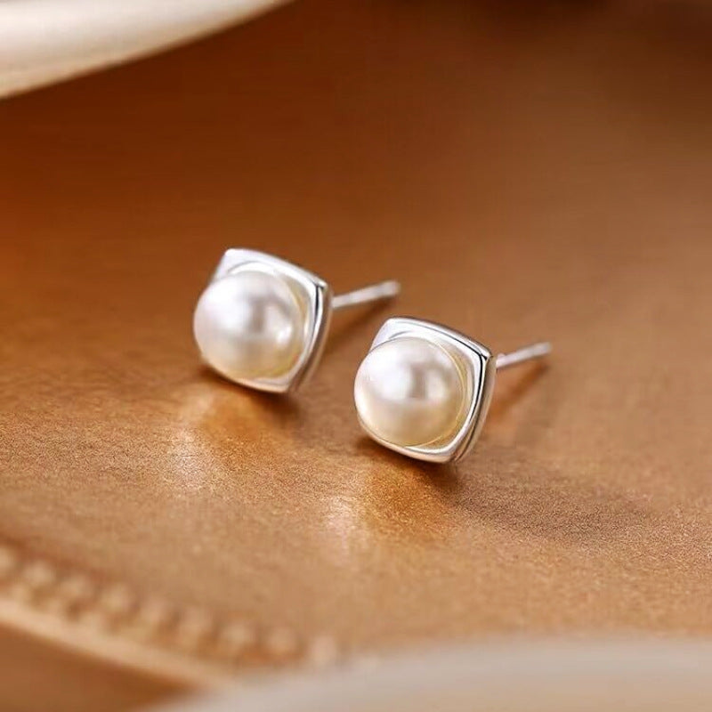 Elegant Freshwater Perla Aretes Colgantes