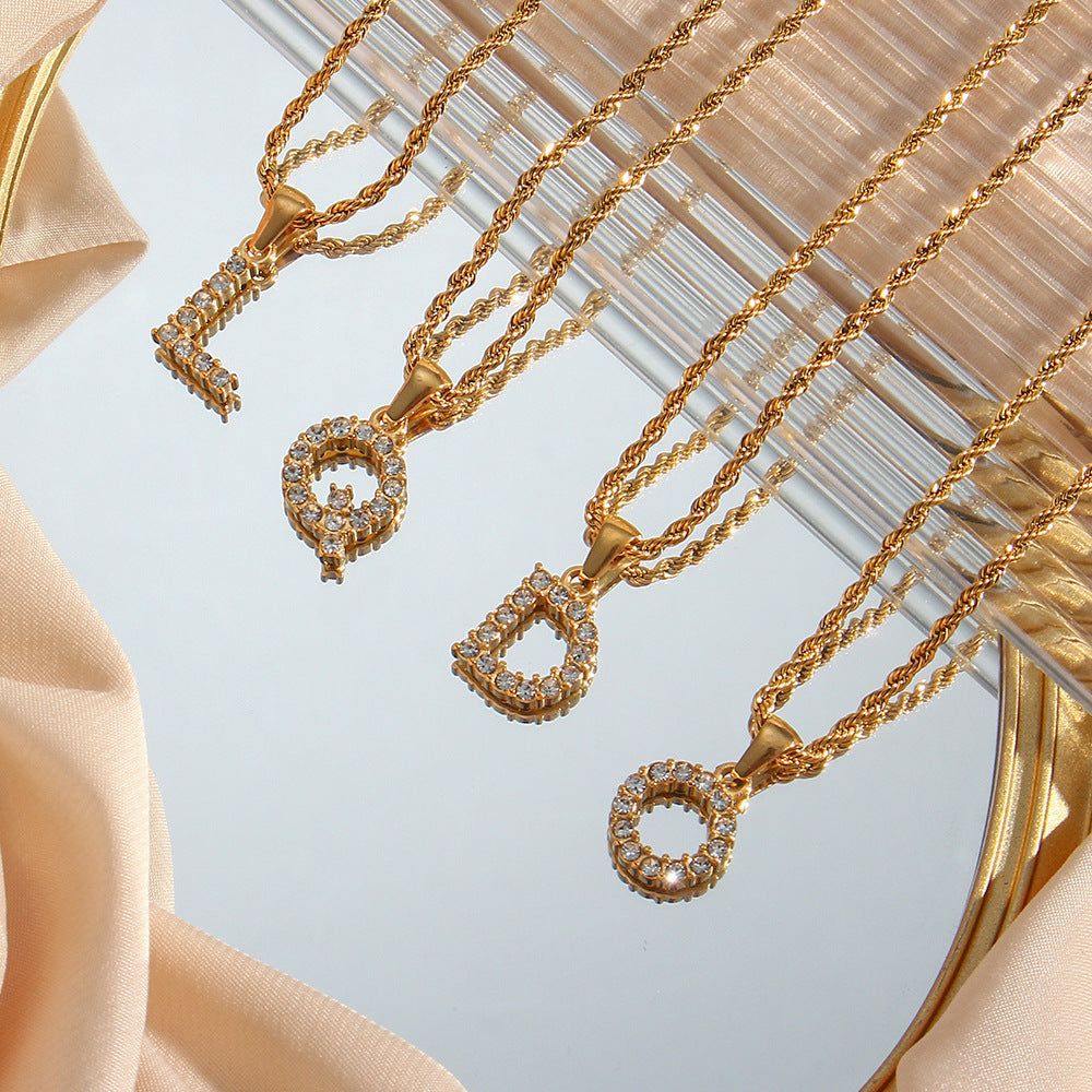 Maeve Letter Initial Diamante Collar