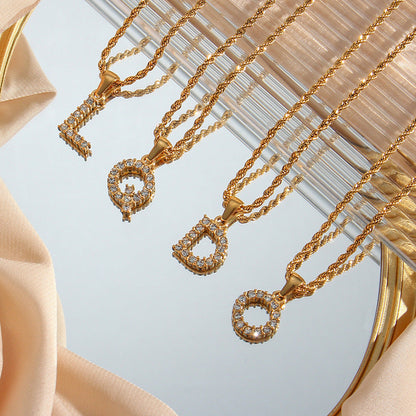 Maeve Letter Initial Diamante Collar