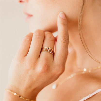 Amelia Birthstone Stacker Anillo