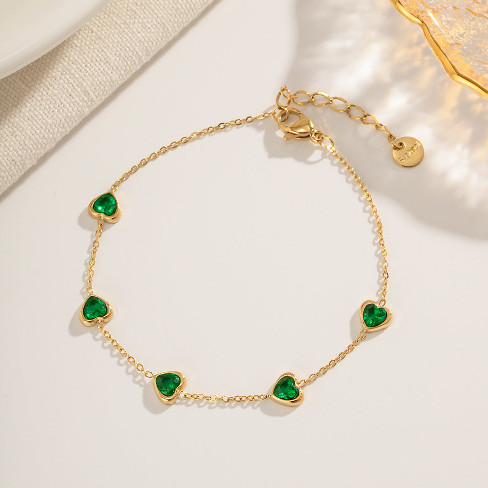 Francia Green Corazón Pulsera