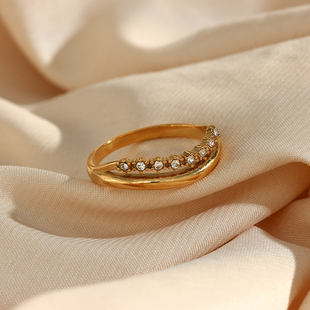 Adeline Diamante Simulant Oro Anillo