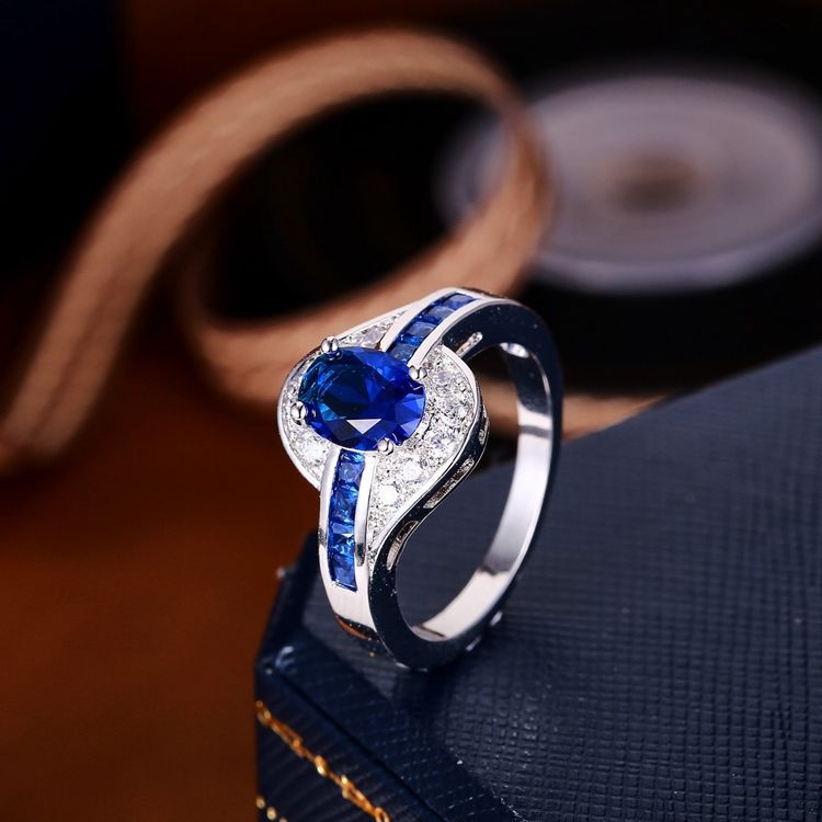 Zafiro Flow Anillo | Blanco Oro