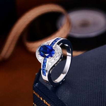 Zafiro Flow Anillo | Blanco Oro