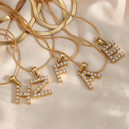 Fiona Layered Oro Initial Letter Collar