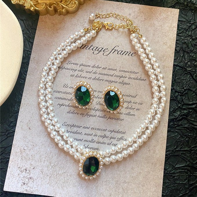 Imperial Perla Esmeralda Set de Joyas
