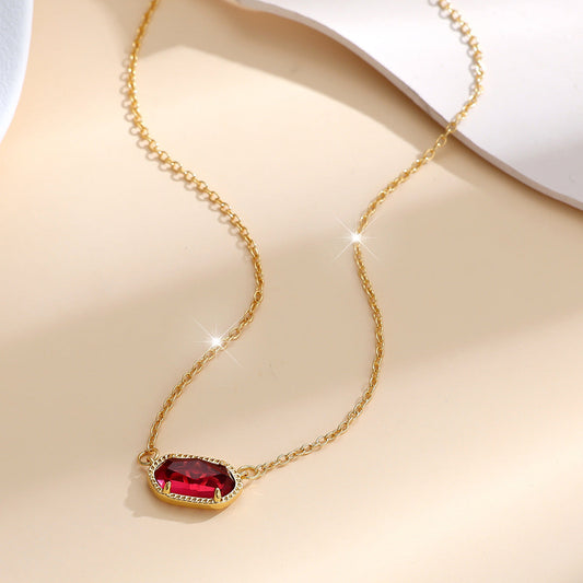 Classic Oval Rubí Collar | Oro