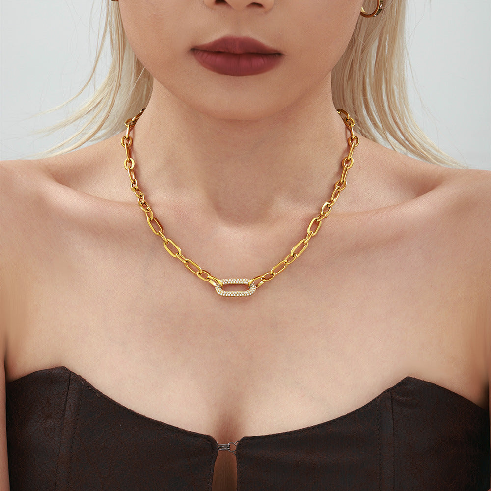 Paved Chunky Chain Link Set de Joyas | Oro
