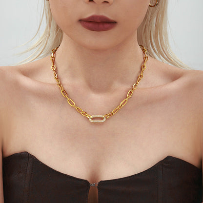 Paved Chunky Chain Link Set de Joyas | Oro