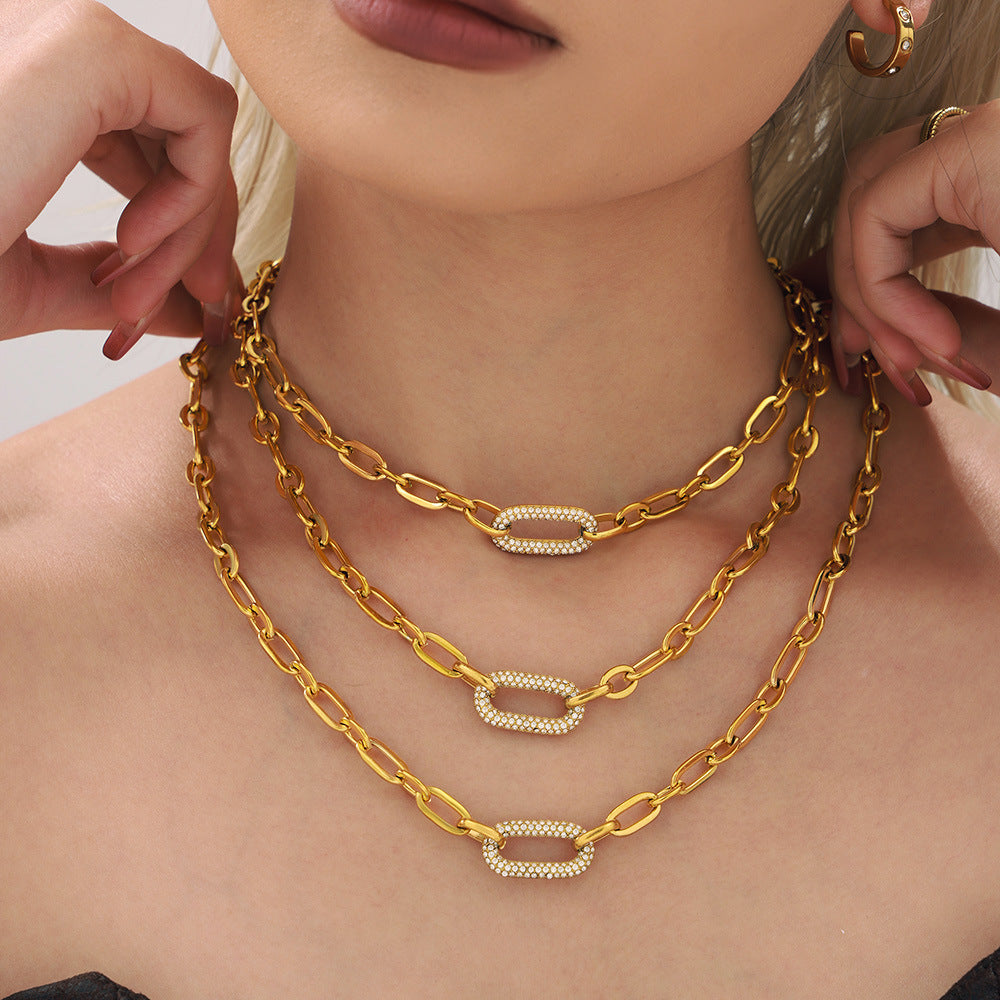 Paved Chunky Chain Link Set de Joyas | Oro