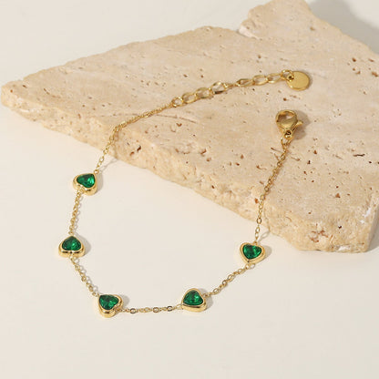 Francia Green Corazón Pulsera