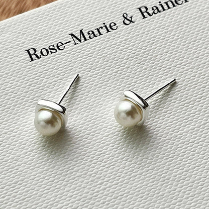 Elegant Freshwater Perla Aretes Colgantes