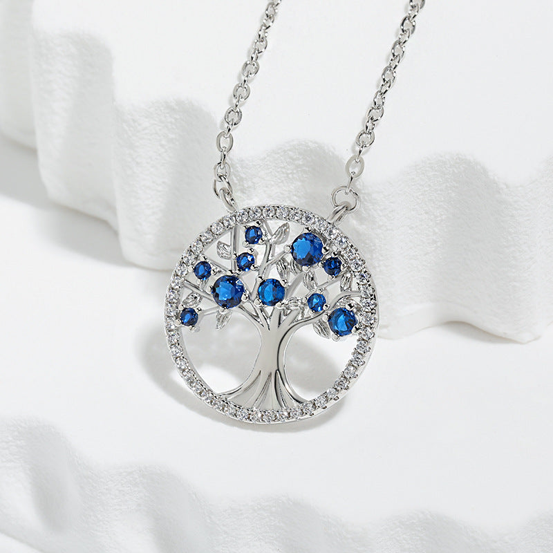 Tree of Life Zafiro Collar | Blanco Oro