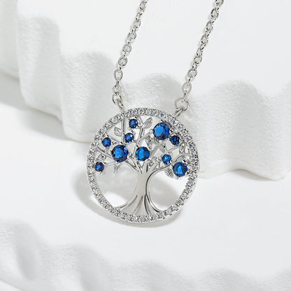 Tree of Life Zafiro Collar | Blanco Oro