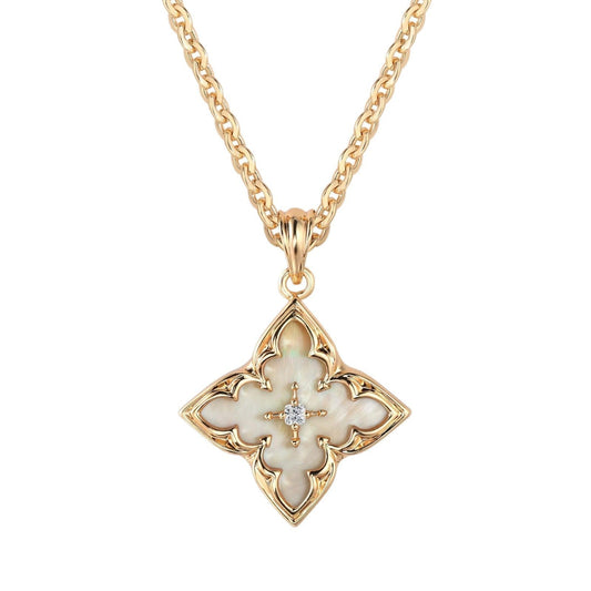 Blanco Clover Pendant Collar | Oro
