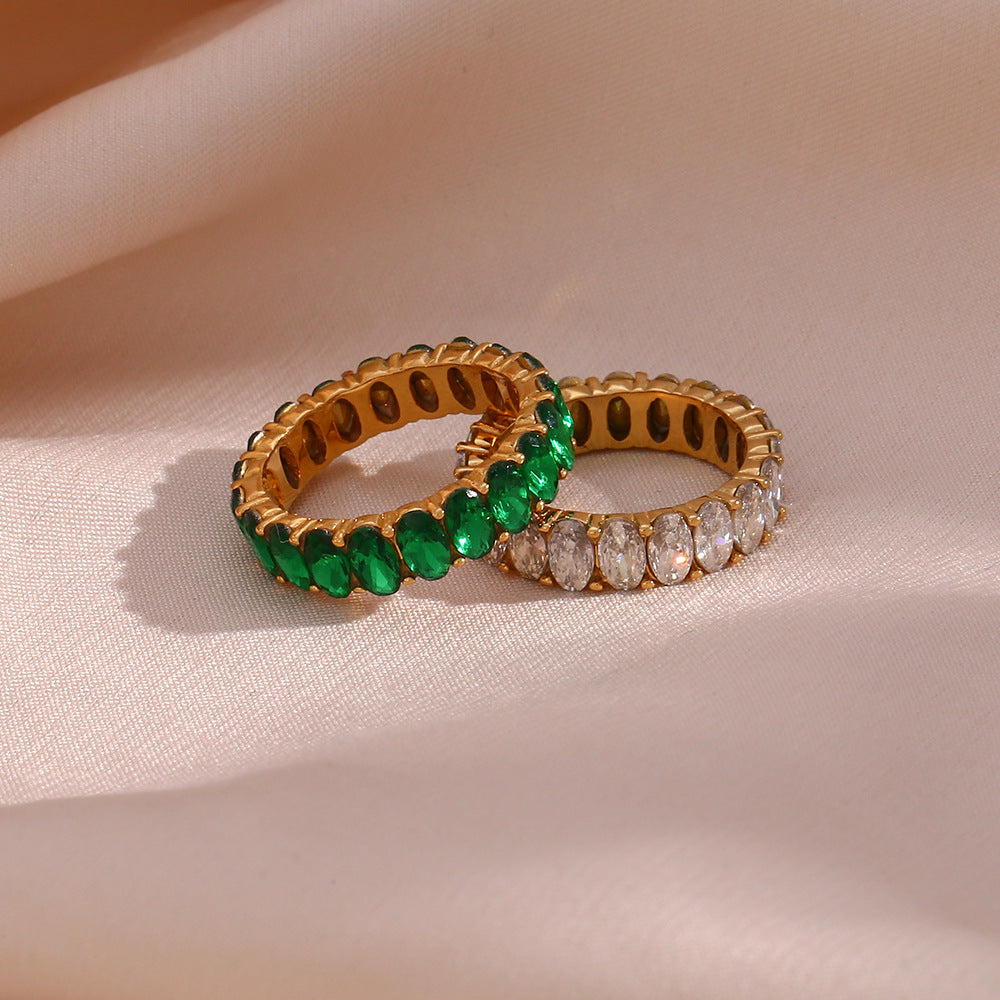 Antoinette Diamante Simulant Oro Anillo