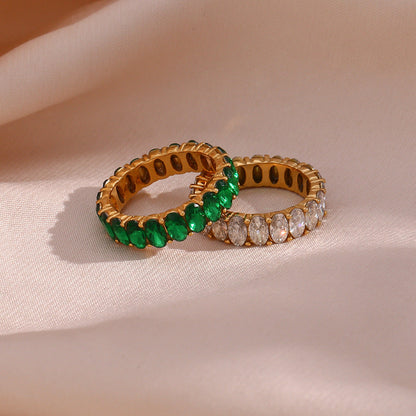 Antoinette Diamante Simulant Oro Anillo