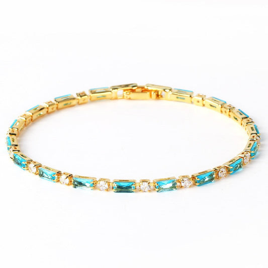 Natural Turquesa Piedra Pulsera | Oro