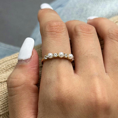 Keisha Diamante Anillo de Perlas