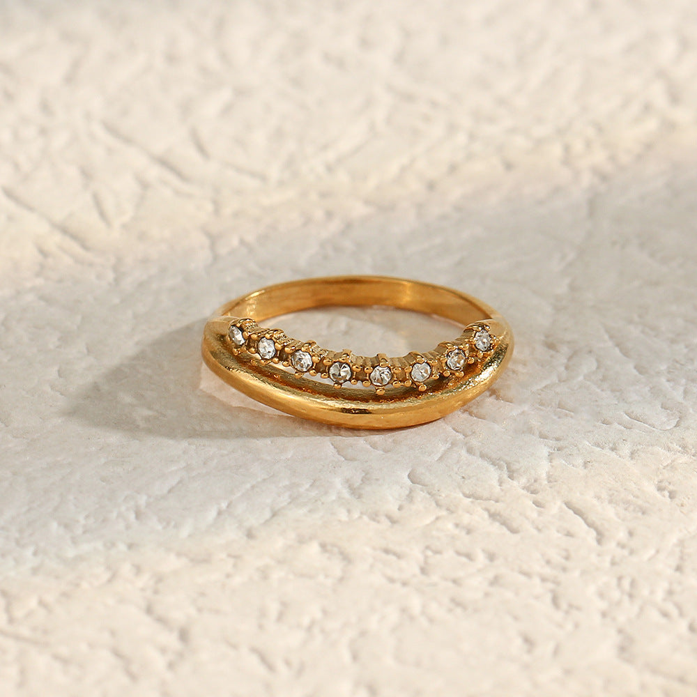 Adeline Diamante Simulant Oro Anillo
